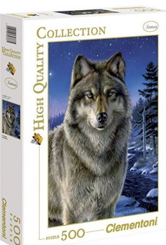 Clementoni Night Watch 500 Piece Wolf Jigsaw Puzzle.JPG