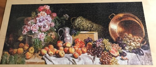 Натюрморт с цветами и фруктами на столе, 600.JPG