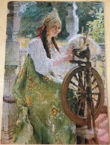 Стелла+. К.Е. Маковский. За прялкой. 1890. 1000. Арт. TG100052.JPG