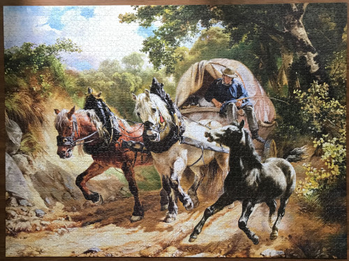 Castorland. Copy of Covered Wagon in a Narrow Path, Rudolf Koller. Крытый фургон на узком пути, Рудольф Коллер. 3000. Арт. C-300075.jpg